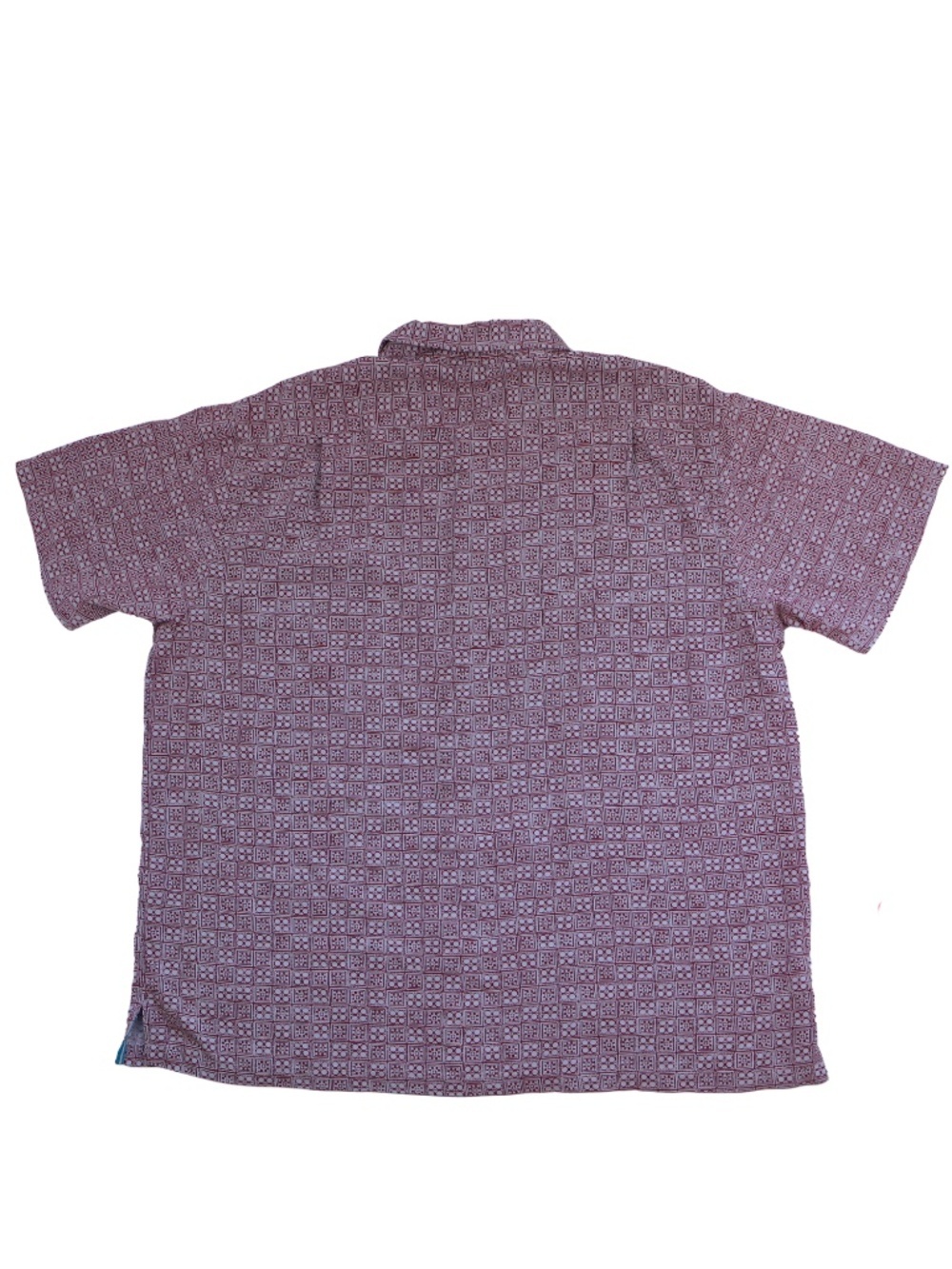 TORI RICHARD Button Up Shirt 2XL Maroon Blue Geometric Print - Picture 3 of 8